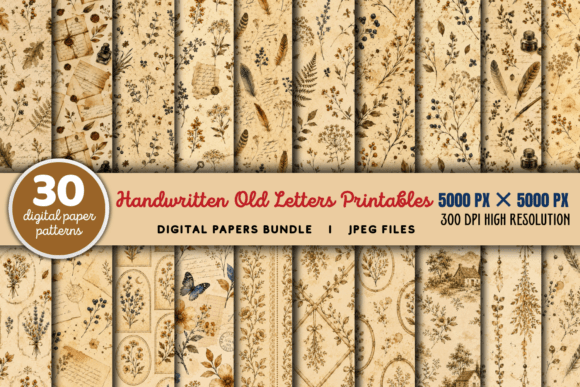 Download Handwritten Old Letters Printables PNG - Premium Resources