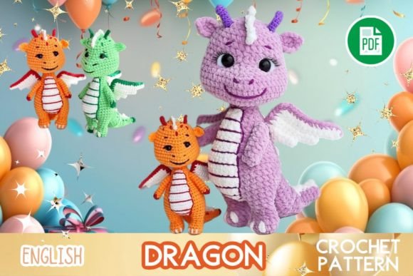 Download Crochet Dragon Toy Pattern PDF Amigurumi - Crochet Collection