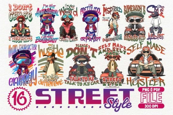 Download Street Style T-shirt Designs Bundle - Shirt design Collection