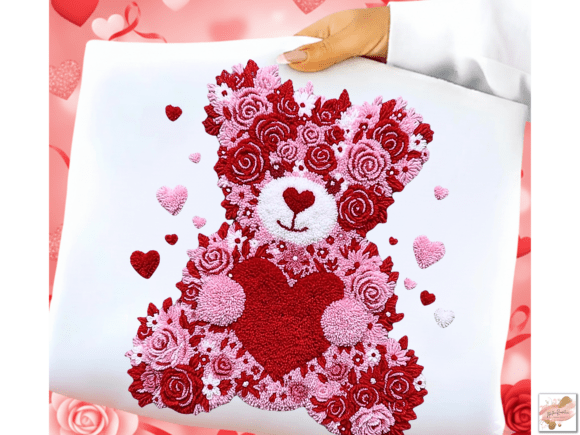 Download Faux Yarn Floral Crochet Teddy Bear Png - Crochet Collection