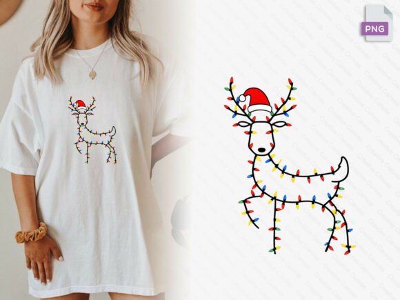 Download Reindeer Lights Silhouette Christmas Png - Lights silhouette Collection