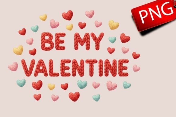 Download Sweet Faux Yarn Crochet Valentine PNG - Crochet Collection
