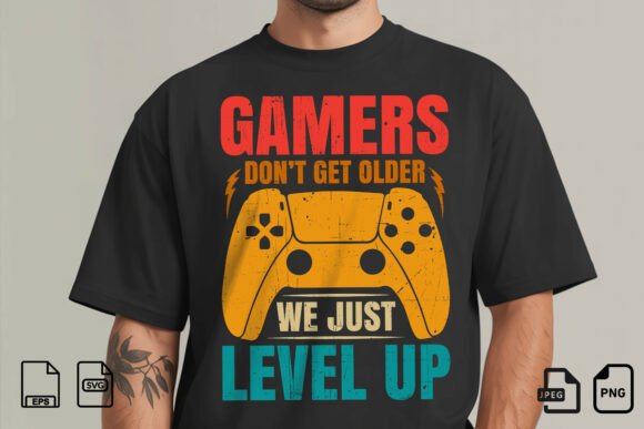 Download Gamers Level Up T-Shirt Design - Shirt design Collection