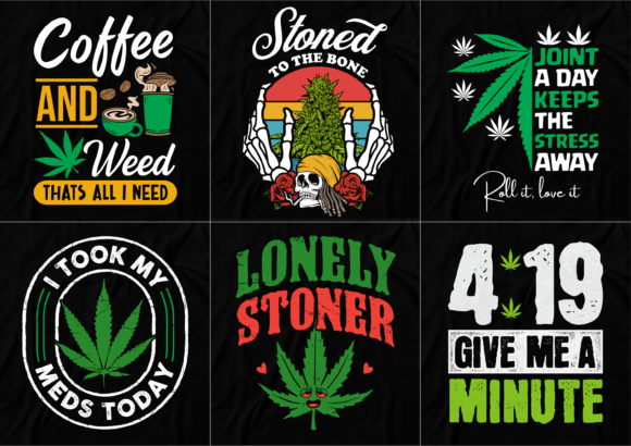 Download Weed T-shirt Design Bundle, 420 T-shirt - Shirt design Collection