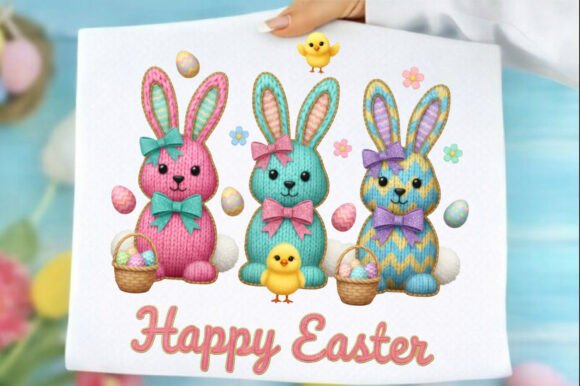 Download Happy Easter Bow Bunny Crochet Png - Crochet Collection