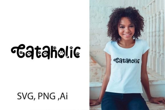 Download Cataholic T-shirt Design SVG PNG Ai - Shirt design Collection