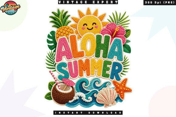 Download Aloha Summer Beach Vibes Crochet PNG - Crochet Collection