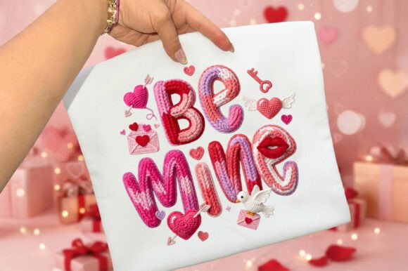 Download Be Mine Faux Yarn Crochet Valentine PNG - Crochet Collection