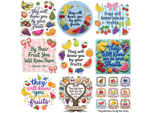 Download Faith Fruits Bible Tshirt Design Bundle - Shirt design Collection