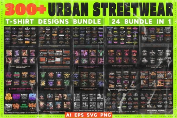 Download Urban Streetwear T-shirt Designs Bundle - Shirt design Collection