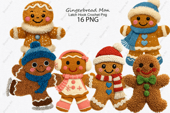 Download Gingerbread Man Latch Hook Crochet Png - Crochet Collection