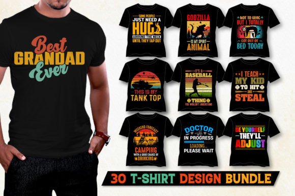 Download Vintage Typography T-Shirt Design Bundle - Shirt design Collection
