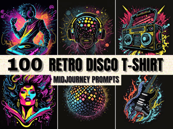 Download 100 Retro Disco T-shirt Designs Prompts - Shirt design Collection