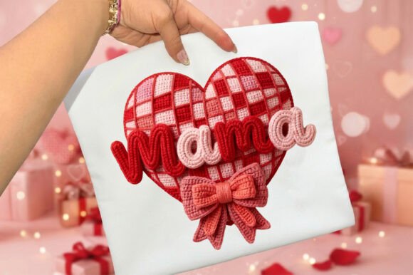 Download Mama Faux Yarn Crochet Valentine PNG - Crochet Collection