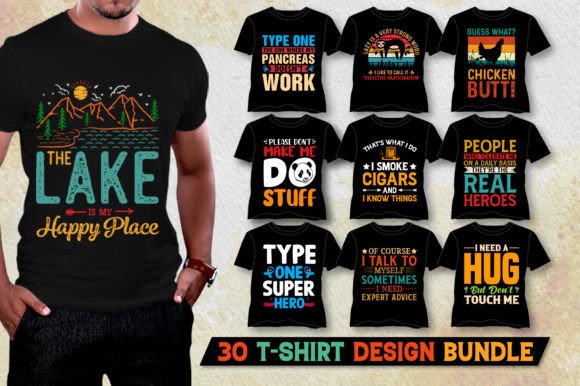 Download Vintage Typography T-Shirt Design Bundle - Shirt design Collection