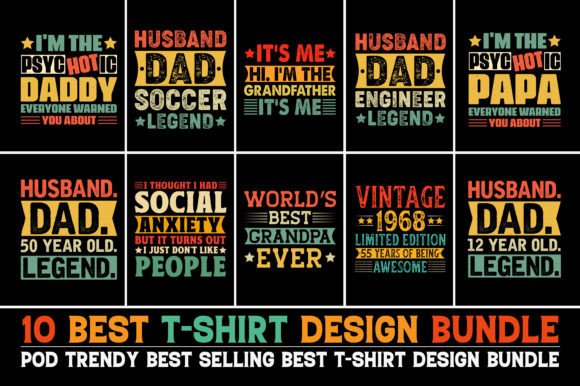 Download Vintage Typography T-Shirt Design Bundle - Shirt design Collection