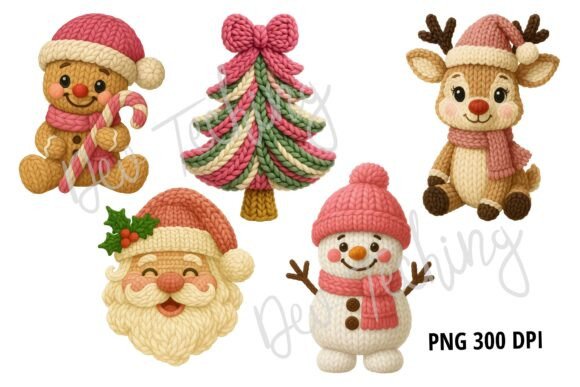 Download Pink Crochet Christmas PNG Bundle - Crochet Collection